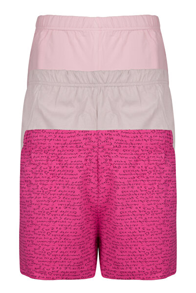 Nicoletta Fuşya Kadın Kısa Şort Üçlü Paket Likralı