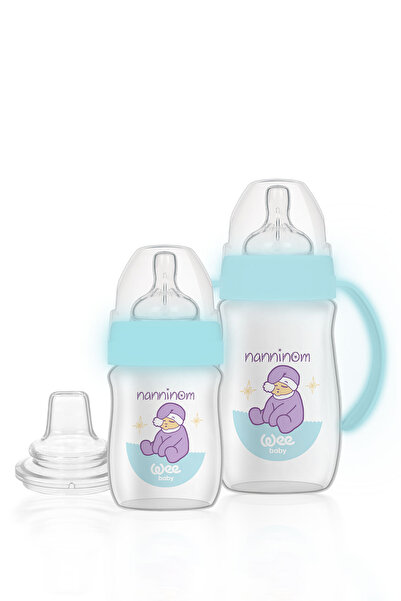 Wee Baby مجموعة زجاجات الأطفال ذات الفم العريض من نانينوم