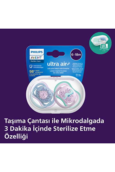 Philips Avent Ultra Air Emzik 6-18 Ay,  2'li Paket, Kız, SCF085/61