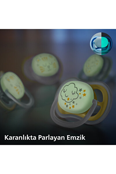 Philips Avent Ultra Air Nighttime Karanlıkta Parlar Gece Emziği +18 Ay