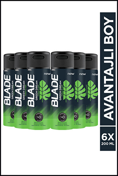 Blade Green Dream Erkek Deodorant 6x200 ml Leke Bırakmaz