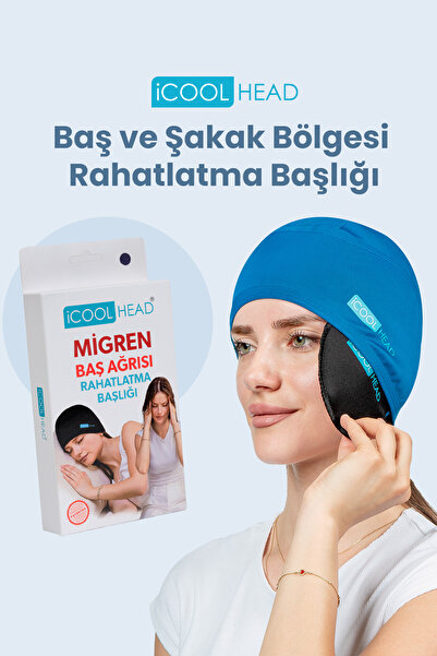 iCool Head Mıgren Ve Bas Agrisi Giderici Başlık Soğuk Ve Sıcak Kompres Şapka, Mavi