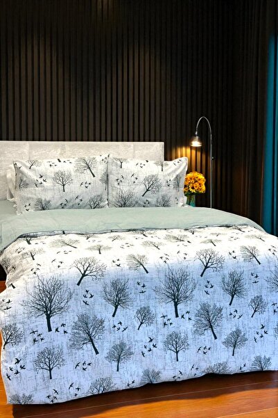 Faiend Стійкий до вицвітання, повітропроникний, з гумовою стрічкою, бавовняний двоспальний комплект постільної білизни.