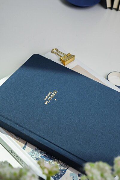 Matt Notebook A5 Keten Süresiz Planlayıcı Ajanda Lacivert