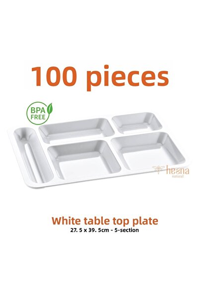 Hesna Natural 5-Eye White Table D'Hôte Plate, Tabldot, Tabldot