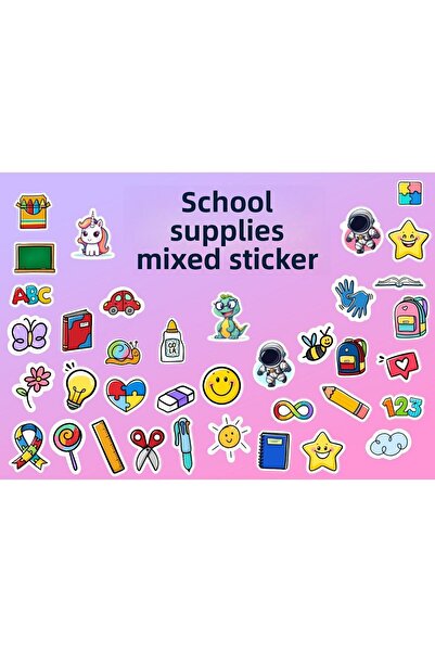 partikuki School Supplies Stationery Products Mixed School Sticker Sticker Set