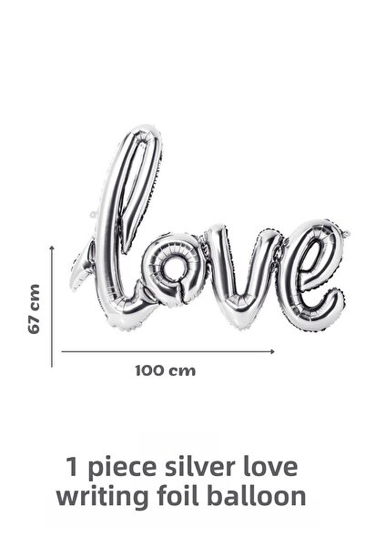 SkyPop 5-Piece Silver Heart Foil Balloon Birthday Set, Dear, Special Day.