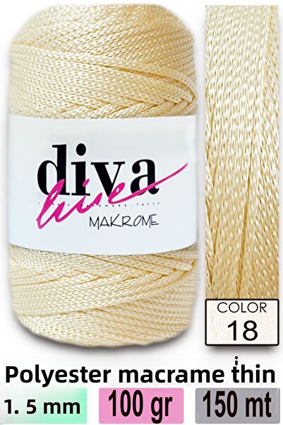 Diva İplik Diva Macrame Floss 18 Cremă