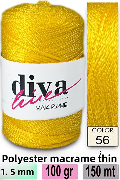 Diva İplik Σχοινί Diva Macrame 56 Κίτρινο