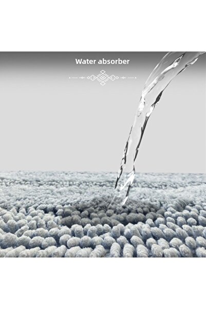 Bestekar Solvia Gray 100% Cotton 60X100 - 50X60 Soft Washable Modern Bathroom Carpet