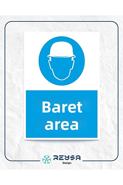 Reysa Tasarım Hard Hat Area Work Safety Board Sticker 20X28 cm