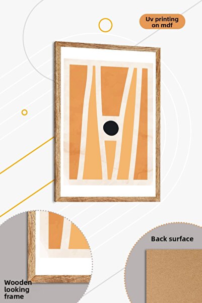 Zevahir Mobilya Dekorasyon Set de pictură MDF cu aspect de cadru din lemn tematic cu povestea negru, 3 piese