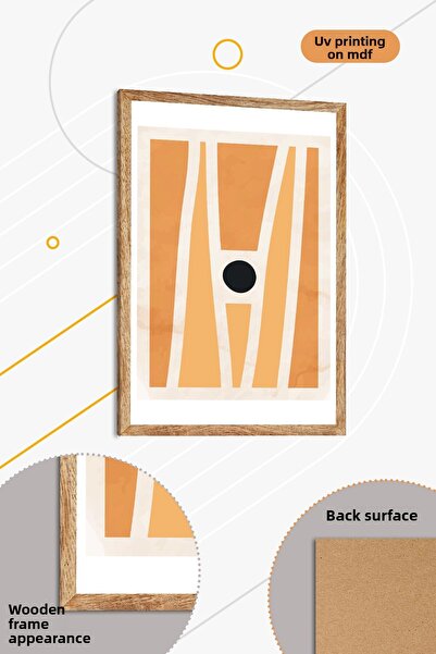 Zevahir Mobilya Dekorasyon Set de pictură MDF cu aspect de rama din lemn cu desen pastel, 3 piese