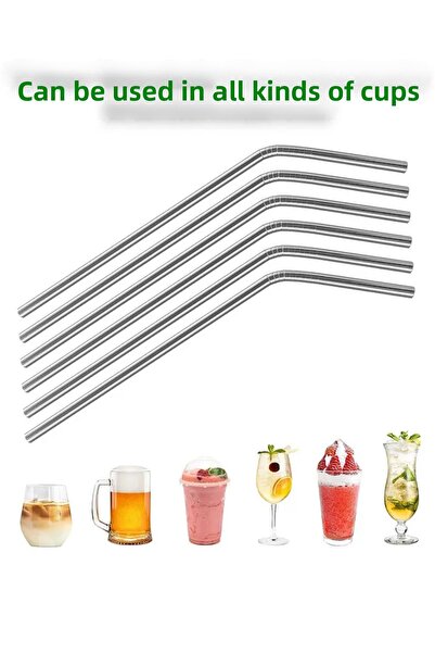 UFİX Stainless Steel Pipette and Cleaning Brush 5 Pieces Washable Anti-Scratch Metal Pipette Stainless Pipette