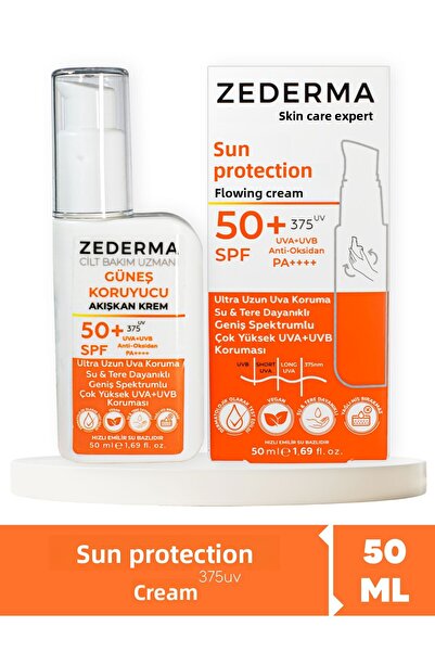 ZEDERMA واقي من الشمس SPF 50+ - كريم 50 مل، حماية طويلة جدًا من الأشعة فوق ال...
