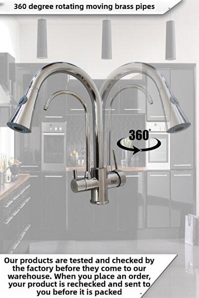 tesitay Kitchen Sink Bathroom Faucet Chrome Color Bathroom Set Robot Shower Head Spiral Sink Fixture Faucet