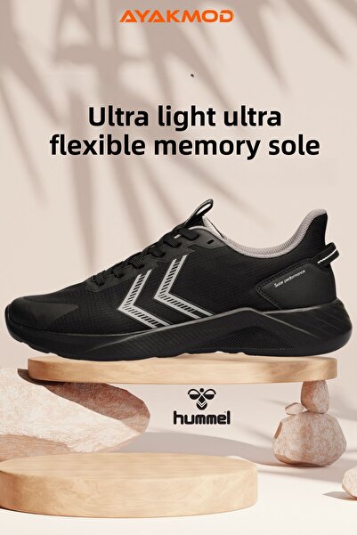 hummel Black Textile Lightweight Flexible Unisex Sports Shoes 900795 Hml Solar Performance