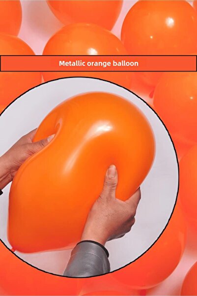 Bunloon Metallic Orange Balloon 50 Pieces – Bulk Organization and Party Set