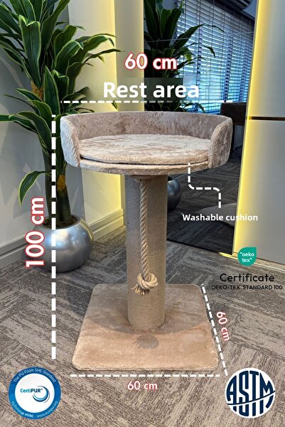 Pet Dreams Skye Luxury Cat Scratching, Rope Toy, Cushioned Rest Area