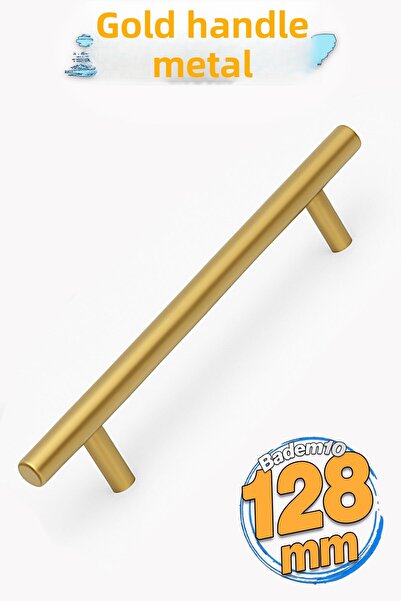 Badem10 Alteta (128 mm - 12.8 cm) Gold Golden Metal Furniture Kitchen Drawer Cabinet Cupboard Handle Pulls Handles