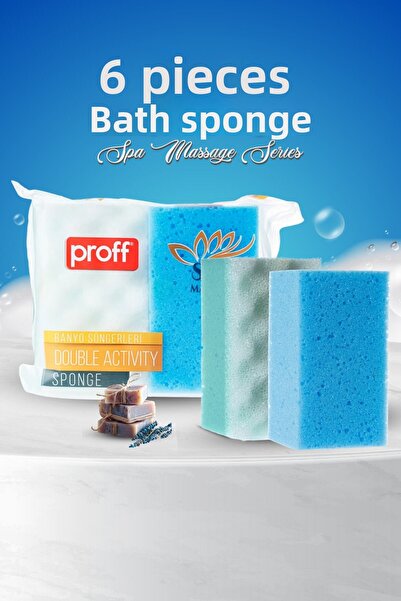 grimorlife 6 قطع من إسفنجة تدليك الجسم للاستحمام وإسفنجة سبا للعلاج بالحمام -...