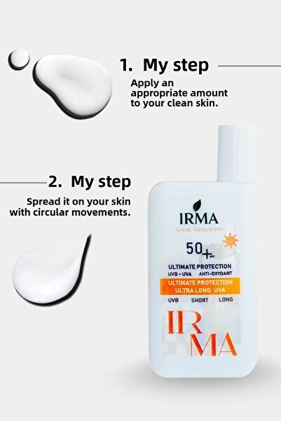 İrma Natural Children's Sunscreen Spf 50+ 50ml – Uva/Uvb Protection, with Antioxidant Content, for Sensitive Skin