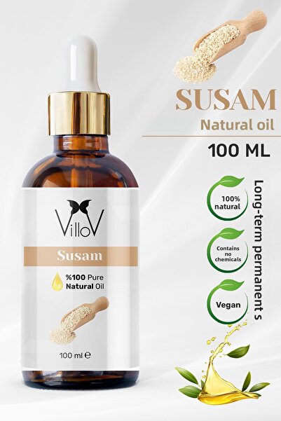 Villov زيت السمسم العطري المعصور على البارد 100% زيت السمسم العطري النقي والط...
