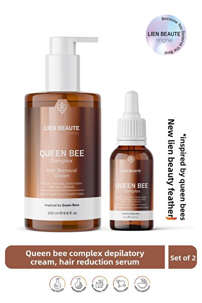 Lien Beaute مجموعة مكونة من قطعتين من مركب الملكة النحل لإزالة الشعر وتقليله ...