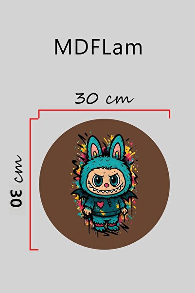Dormot Digital Print Brown, Standard, Colorful Labubu Themed, Door Ornament, Wall Ornament