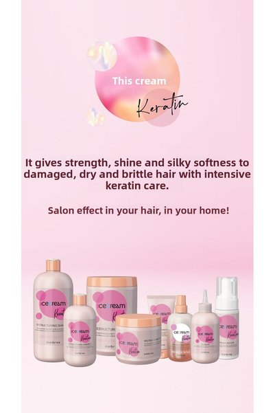 Inebrya Ice Cream Keratin Shampoo Repair Shampoo for Intensively Treated Hair 100ml