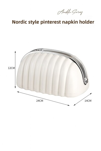 Anadolu Saray Modern Plastic Napkin Holder - Nordic Style Decorative Desktop Organizer