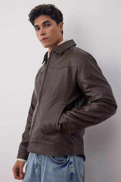 Trendyol Collection Brown Fitted Men's Coat Tmnaw26Mo00010