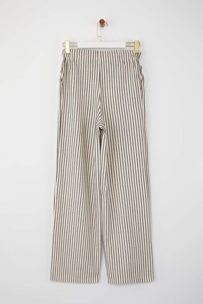 Trendyol Collection Multicolored Striped Elastic Waist Pants Twoss25Pl00134