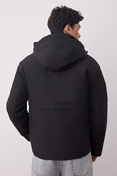 Trendyol Collection Black Fitted Winter Parka Thick Men's Coat Tmnaw26Mo00007