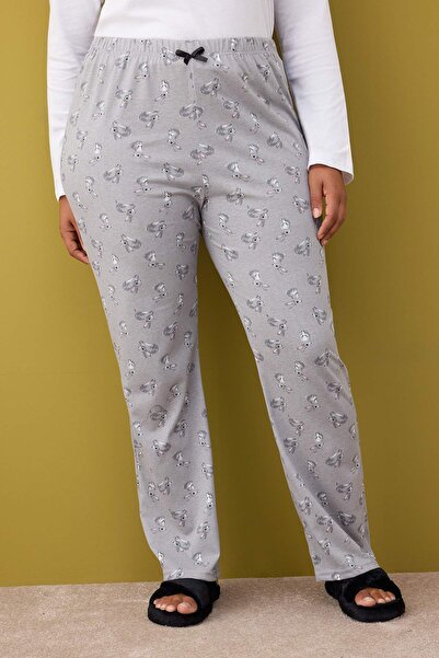Trendyol Curve Gray-Multicolor 2 Pack Knitted Pajama Bottoms Tbbaw26Ia00003