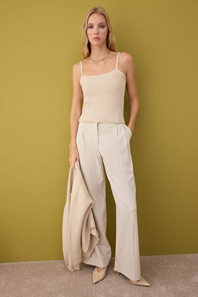 Trendyol Collection Stone Soft Texture 2-Piece Knitwear Blouse-Cardigan Set Twoaw26Hi00220