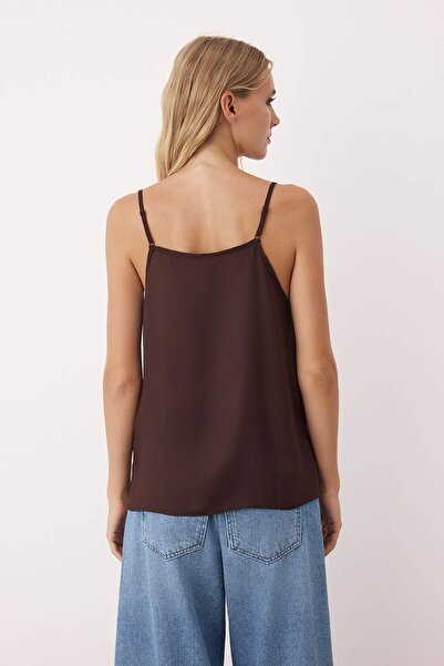 Trendyol Collection Σκούρο καφέ Basic Ζαντάκι Υφαντή Μπλούζα TWOSS19BB0224