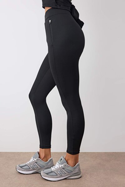 Trendyol Collection Black Pocket Detailed Knitted Sports Leggings Thmaw26Ty00012