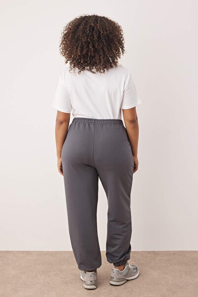 Trendyol Curve Anthracite Loose Jogger Λεπτό Πλεκτό Ελαστικό Πλεκτό Πλεκτό Πλεκτό Φούτερ TBBAW23AJ00002