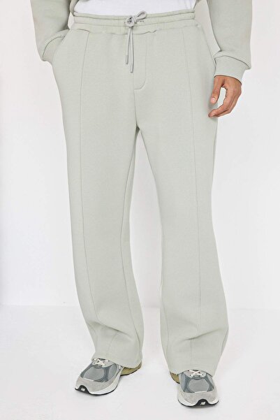 Trendyol Collection Teen Gray Top Regular Bottom Straight Stand Collar Embroidery Fleece Inside Tracksuit Set Tmnaw26Em00002