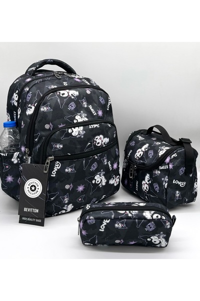 Bevitton Girl's Character Patterned First School Bag - Black