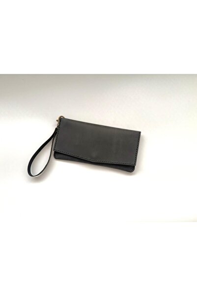 natderi Genuine Leather Women's Wallet with Wrist Strap 7 Card Holders 20X10 cm - Handcrafted