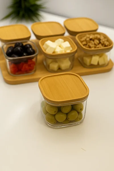 Dia 6-Piece Glass Breakfast Bowl with Bamboo Lid