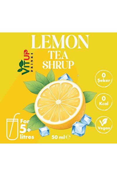 VİTUP Limon Ice Tea Şurubu – 50 ml Konsantre – 1:100 Seyreltilir – Bitkisel & Şekersiz & Vegan