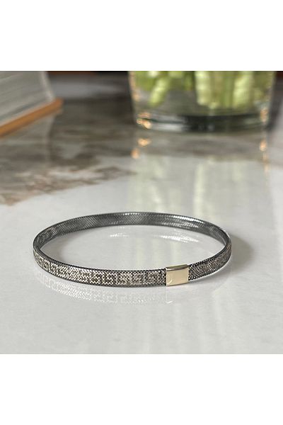 Sandra Ferretti Bratara Versace Elastica din Aur Galben si Negru 14K