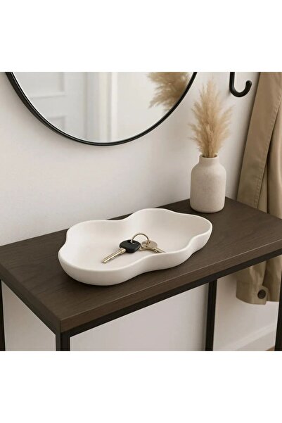 Home ZnCraft Asimetrik Dekoratif Dokulu Tabak, Banyo Düzenleyici, Anahtar Ve ...