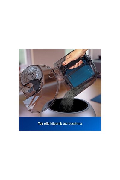 Philips Ultra Powerpro Max Toz Torbasız Süpürge , 900 W , 2 Litre , Hepa 13 , Mavi ,fc9749