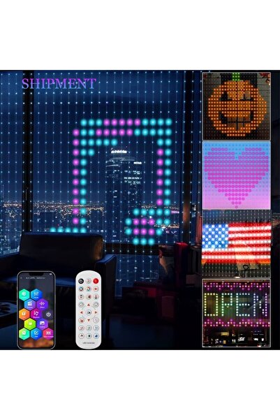 SHIPMENT USB RGB Akıllı Perde Işıkları 400 LED Işıklı Uzaktan Kumanda Sevgili...