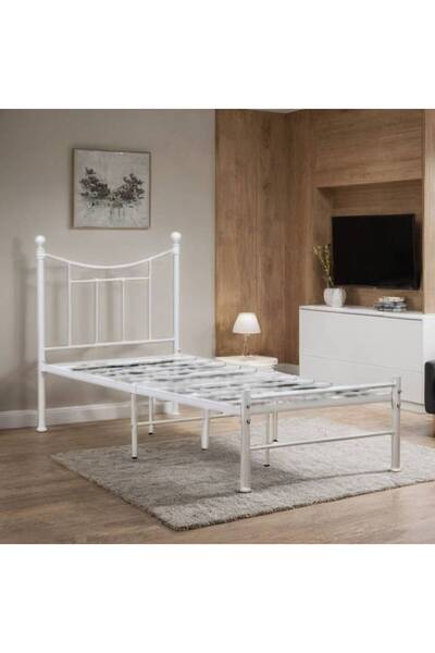 Al Saada Home Limited Quantity Iron Bed Frame - 90 X 190cm - White