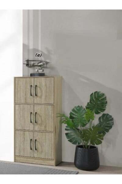 BAITY Malaysian wood 3-storey chest of drawers in wooden color